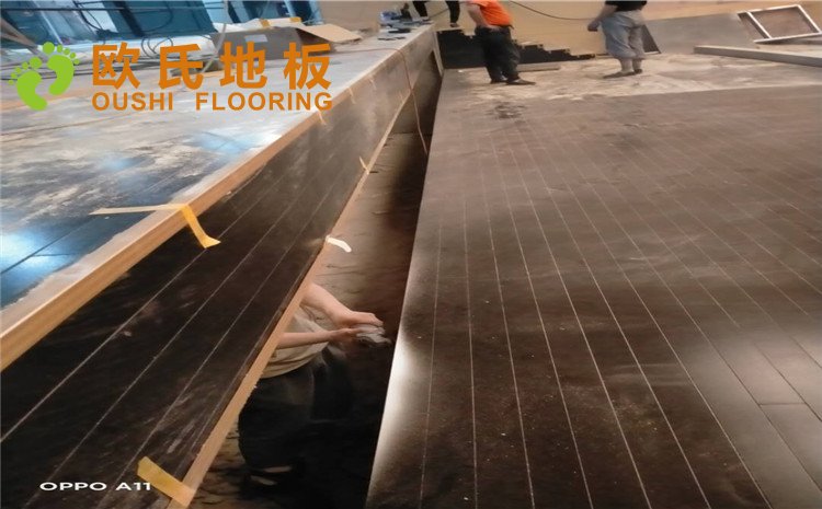 河北廊坊益田同文學(xué)校舞臺(tái)木地板項(xiàng)目-歐氏實(shí)木運(yùn)動(dòng)地板